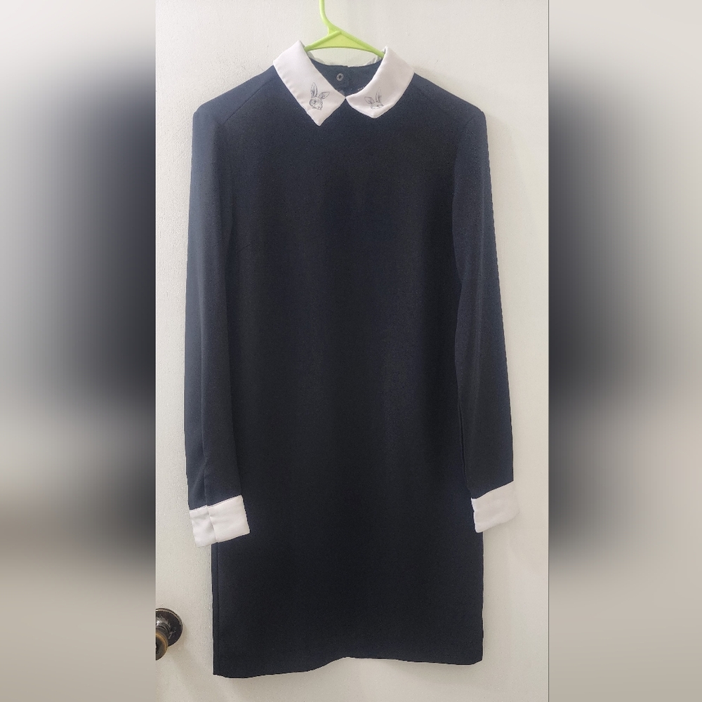 Victoria Beckham For Target Black Dress with White Collar and Cuffs, Size XS.
